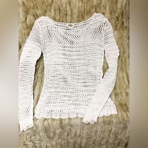 Talbots Loosely-Crocheted Long-sleeve Sweater (fits small)